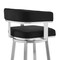 Armen Living Lorin 26" Black Faux Leather and Brushed Stainless Steel Swivel Bar Stool LCLRBABSBL26 - alternate 7